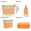 Jucobee 4-Pack Orange Jute Organizer Pouches  Multipurpose Zippered Bags for Makeup & Toiletries | Raw-Finish Interior, Sturdy & Convenient for Travel  5.9 H x 9.45 W x 2.95 B view 3
