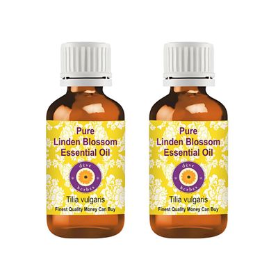 dve herbes Linden Essential Oil (Tilia vulgaris) Pure | Non-Sticky | Non-Greasy | Lightweight | Men & Women | All Skin Types | Steam Distilled 15ml X 2 (1 oz)