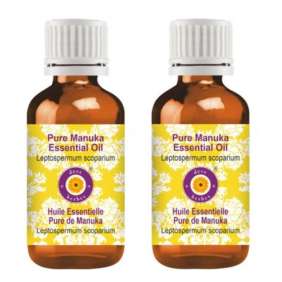 dve herbes Manuka Essential Oil (Leptospermum scoparium) Pure | Non-Sticky | Non-Greasy | Lightweight | Men & Women | All Skin Types | Steam Distilled 10ml X 2 (0.67 oz)