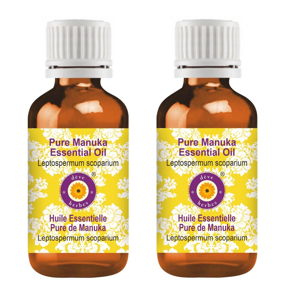 dve herbes Manuka Essential Oil (Leptospermum scoparium) Pure | Non-Sticky | Non-Greasy | Lightweight | Men & Women | All Skin Types | Steam Distilled 10ml X 2 (0.67 oz)
