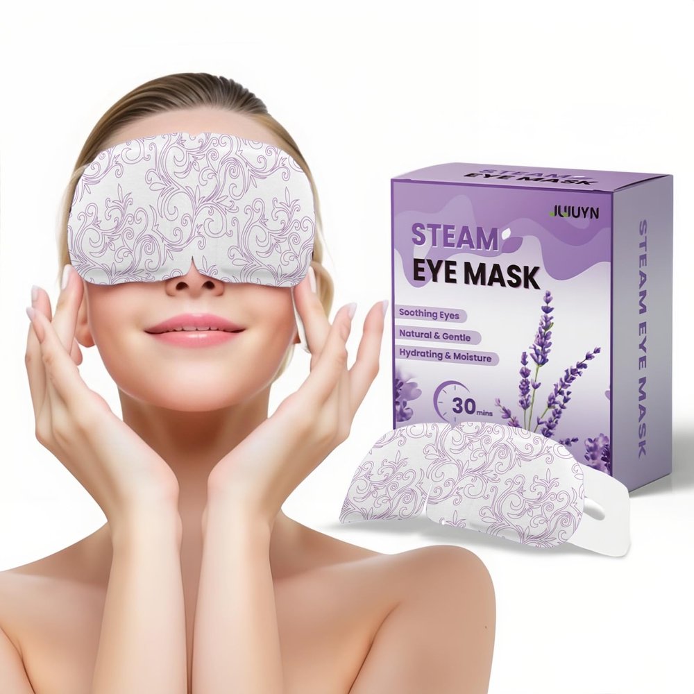 12-Pack Disposable Steam Eye Mask for Dry Eyes & Digital Eye Strain | Self-Heating Screen Time Relief Mask with 30min Moist Heat (104-113) | Sleep Mask for Travel, Office Gifts (Purple&Unscented)