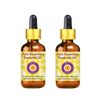 dve herbes Rosemary Essential Oil (Rosmarinus officinalis) Pure | Non-Sticky | Non-Greasy | Lightweight | Men & Women | All Skin Types | Steam Distilled 50ml X 2 (3.38 oz)
