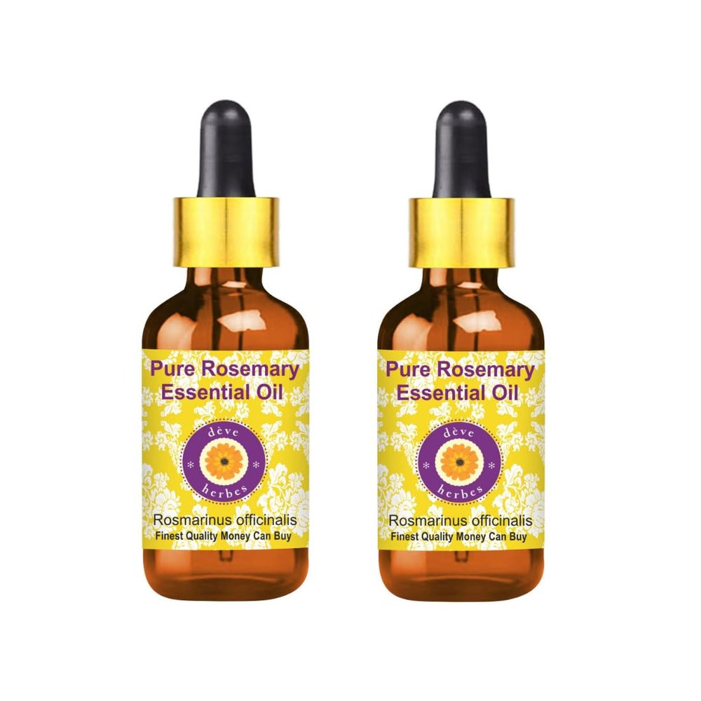 dve herbes Rosemary Essential Oil (Rosmarinus officinalis) Pure | Non-Sticky | Non-Greasy | Lightweight | Men & Women | All Skin Types | Steam Distilled 50ml X 2 (3.38 oz)