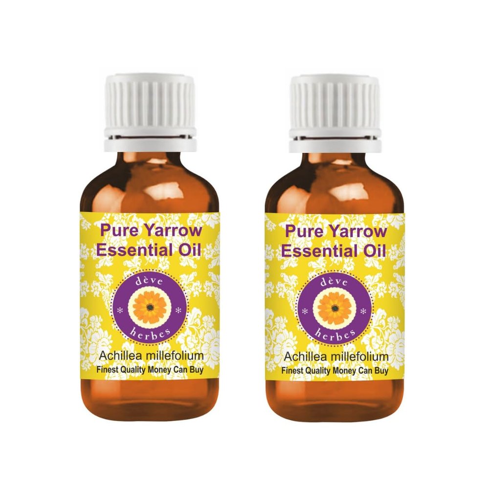 dve herbes Yarrow Essential Oil (Achillea millefolium) Pure | Non-Sticky | Non-Greasy | Lightweight | Men & Women | All Skin Types | Steam Distilled 5ml X 2 (0.33 oz)