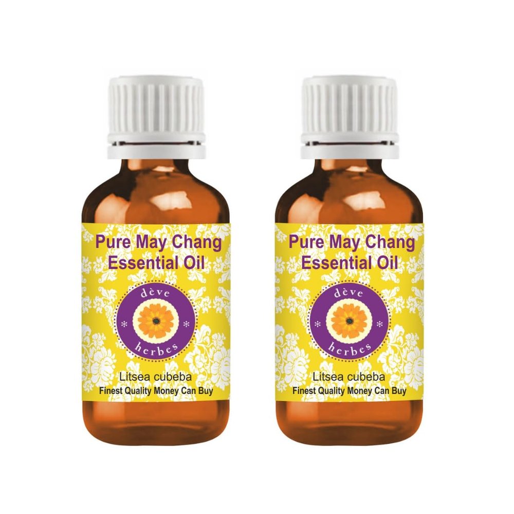 dve herbes May Chang Essential Oil (Litsea cubeba) Pure | Non-Sticky | Non-Greasy | Lightweight | Men & Women | All Skin Types | Steam Distilled 15ml X 2 (1 oz)