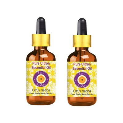 dve herbes Citron Essential Oil (Citrus Medica) with Glass Dropper Pure | Non-Sticky | Non-Greasy | Lightweight | Men & Women | All Skin Types | Steam Distilled 5ml X 2 (0.33 oz)