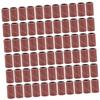 100pcs 180 Grit Sanding Bands for Nail Drill, Brown Abrasive Sleeves view 1