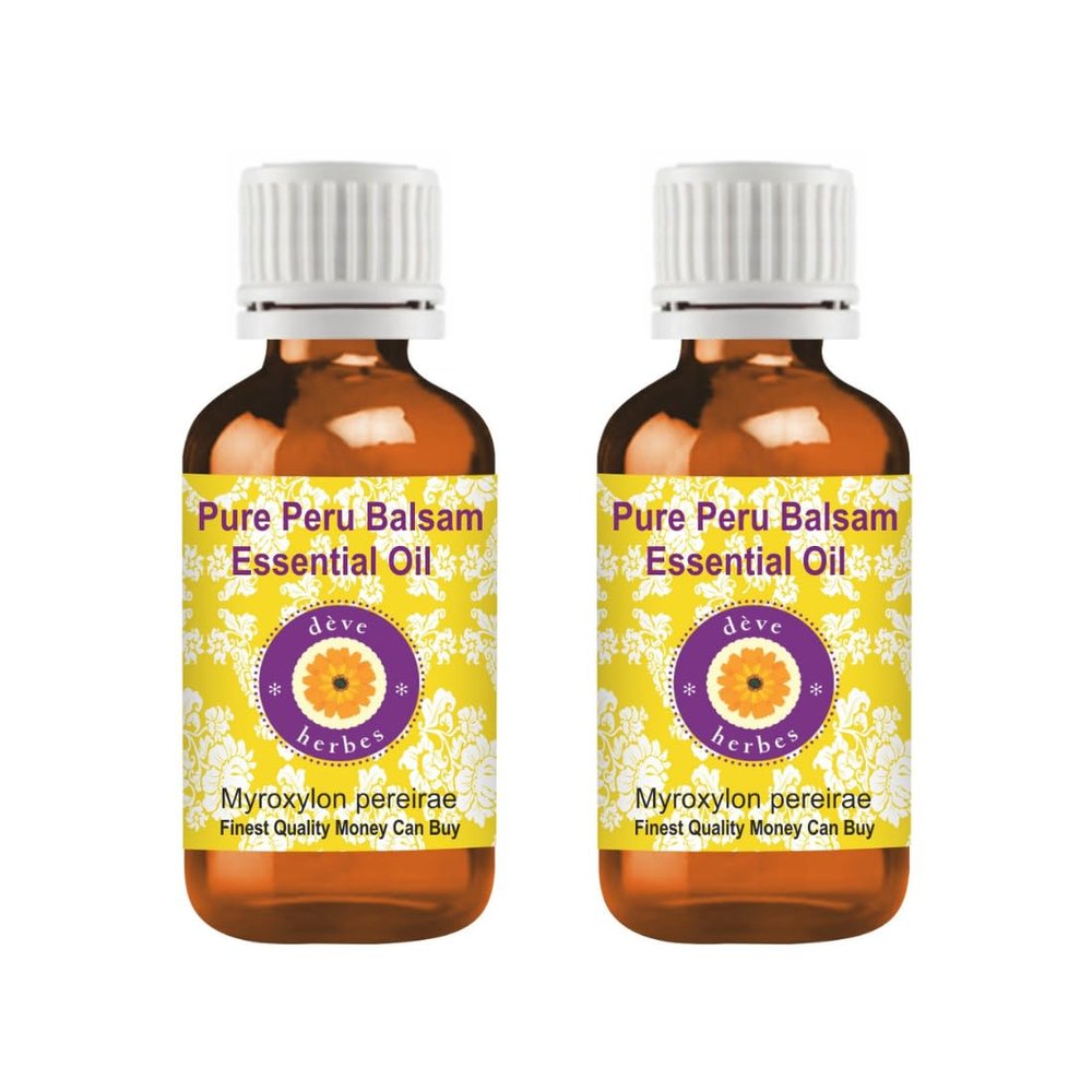 dve herbes Peru Balsam Essential Oil (Myroxylon pereirae) Pure | Viscous Texture | Rich Aroma | Unisex | All Skin Types | for External Use Only | Natural Extract | Steam Distilled 15ml X 2 (1 oz)