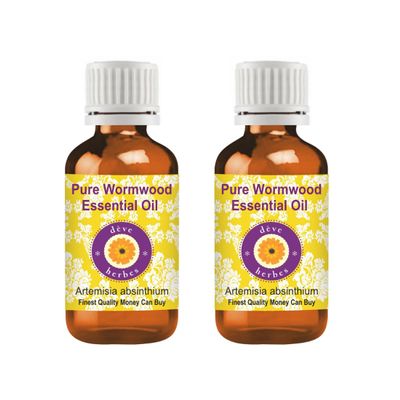 Deve Herbes Wormwood Essential Oil (Artemisia Absinthium) Pure | Non-Sticky | Non-Greasy | Lightweight | Men & Women | All Skin Types | Steam Distilled 15ml X 2 (1 oz)