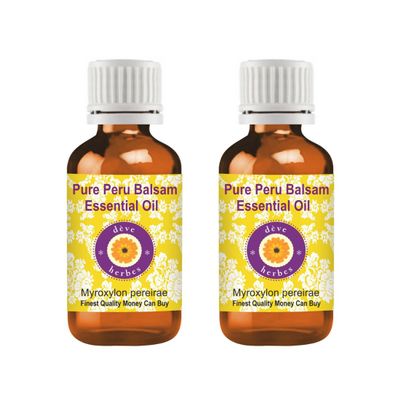 dve herbes Peru Balsam Essential Oil (Myroxylon pereirae) Pure | Viscous Texture | Rich Aroma | Unisex | All Skin Types | for External Use Only | Natural Extract | Steam Distilled 30ml X 2 (2 oz)