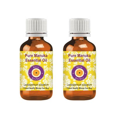 dve herbes Manuka Essential Oil (Leptospermum scoparium) Pure | Non-Sticky | Non-Greasy | Lightweight | Men & Women | All Skin Types | Steam Distilled 30ml X 2 (2 oz)