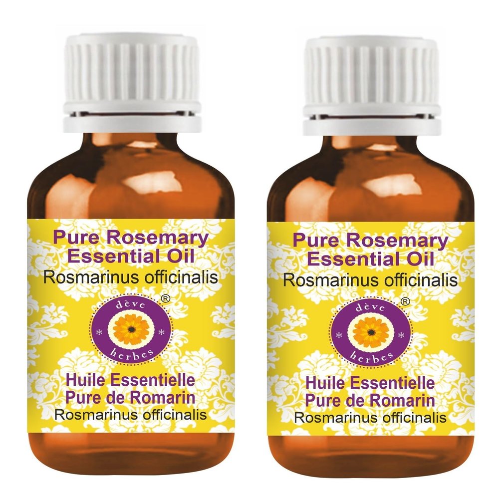 dve herbes Rosemary Essential Oil (Rosmarinus officinalis) Pure | Non-Sticky | Non-Greasy | Lightweight | Men & Women | All Skin Types | Steam Distilled 30ml X 2 (2 oz)