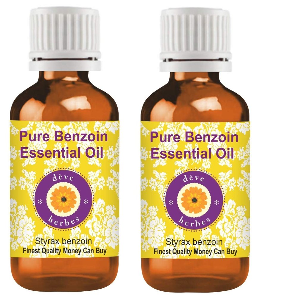 dve herbes Benzoin Essential Oil (Styrax Benzoin) Pure | Viscous Texture | Rich Aroma | Unisex | All Skin Types | for External Use Only | Natural Extract | Steam Distilled 30ml X 2 (2 oz)