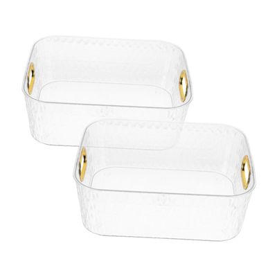 ABOOFAN 2pcs Plastic Makeup Storage Case Countertop Organizer Small Makeup Box for Desktop Beauty Organizer