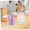 ARTIBETTER 4pcs Portable Makeup Suitcase Travel Containers Makeup Brush Storage Box for Outdoor view 2