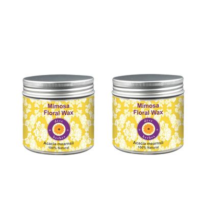 Deve herbes Pure Mimosa Floral Wax (Acacia mearnsii) (Pack of Two) 50gm X 2