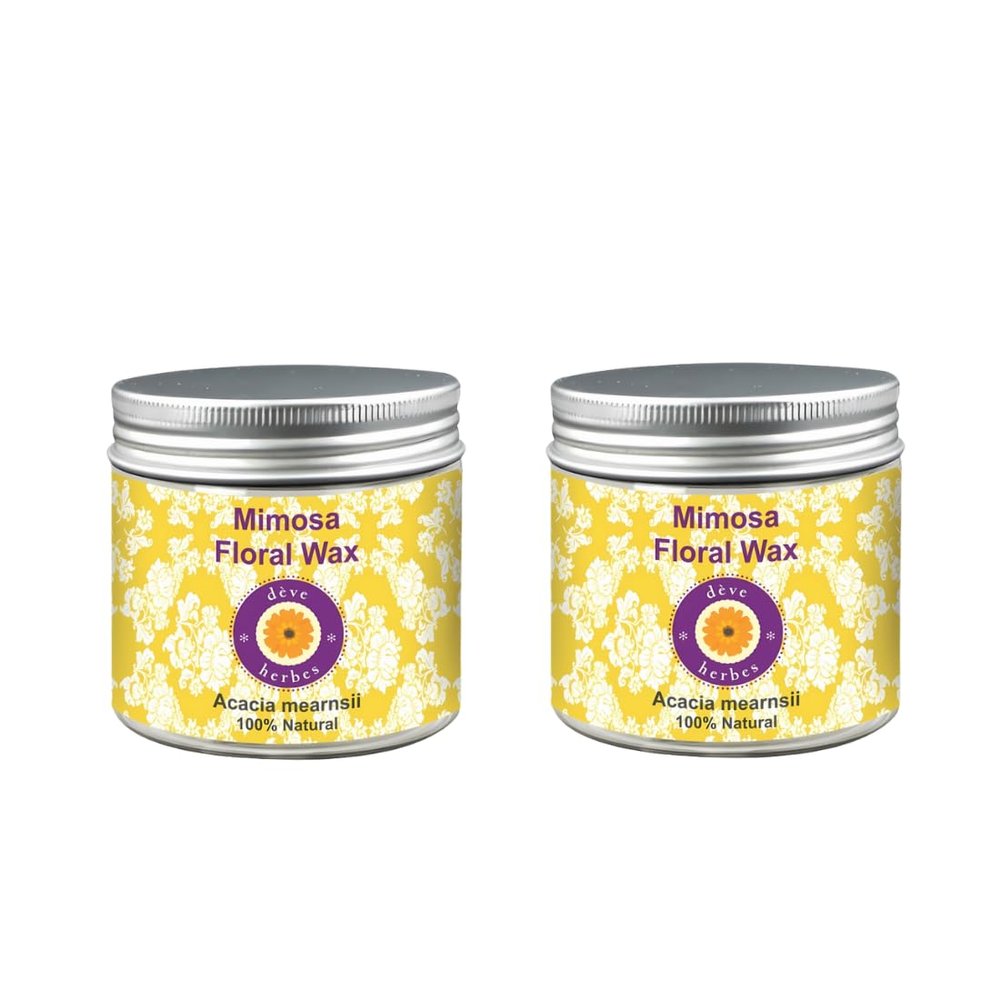Deve herbes Pure Mimosa Floral Wax (Acacia mearnsii) (Pack of Two) 50gm X 2