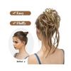 ZHONGCHENGWU Hair Buns, Synthetic Elastic Messy Bun Hairpieces Curly Scrunchie Black Blonde Brown Chignon Band Updo Donut For Women Fake Hair Hairpieces For Women(Light Brown) view 4