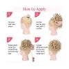 ZHONGCHENGWU Hair Buns, High Temperature Silk Hair Bag - Elastic Flower Pocket for Wig & Hair Storage Hairpieces For Women(White) view 4