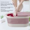 Jeanoko Plastic Feet Soaking Tub, Pedicure Bowl Foot Soaking Tub Foldable Foot Bath Foot Tub Bucket for Children Foot Bath Plastic Wash Bathtub (Pinkish) view 2
