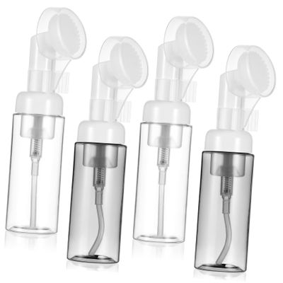 4 Pack 60ml Portable Foaming Bottles with Brush Applicator