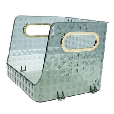 ABOOFAN Diamond Pattern Desktop Organizer Box Portable Plastic Storage for Kitchen Toys and Sundries Versatile Storage Solution for Home and Office Use