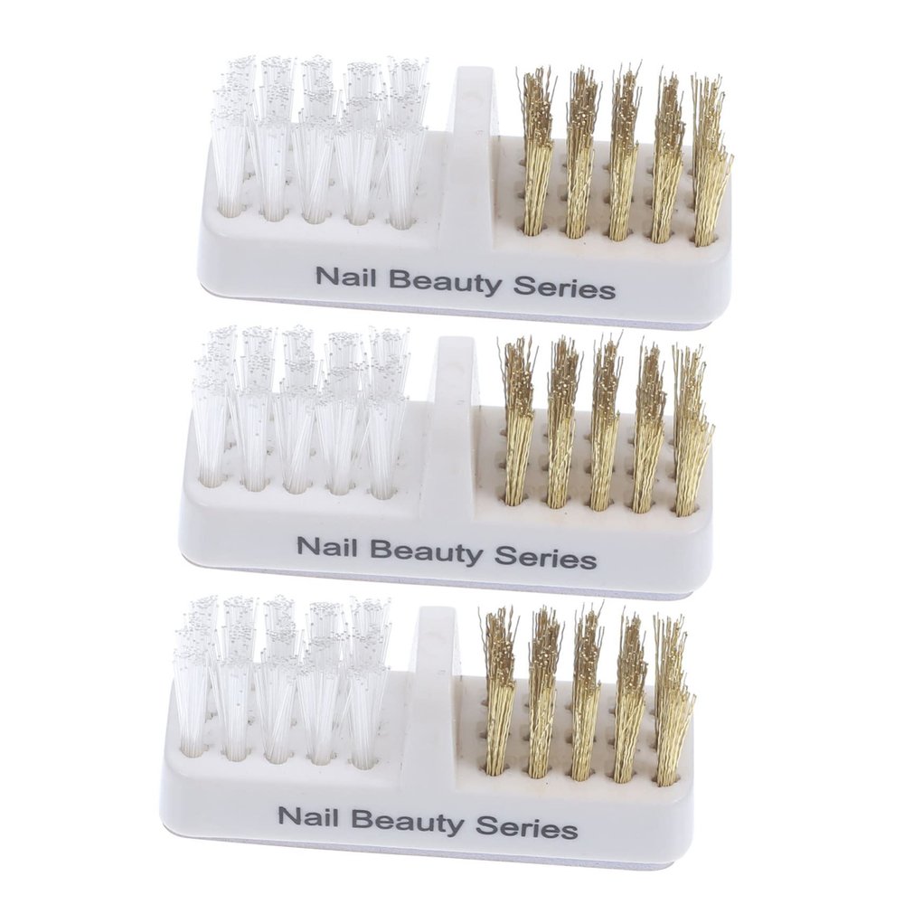 Ipetboom 3pcs Copper Wire Brush Nail Drill Bits Cleaning Tool for Nail Salons Home Use Essential Polishing Cleaner for Manicure Pedicure