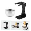 BELLIFFY Beard Grooming Kit for Men Shaving Brush Stand Razor Holder Shaving Bowl Cup Barber Accessories Set view 3