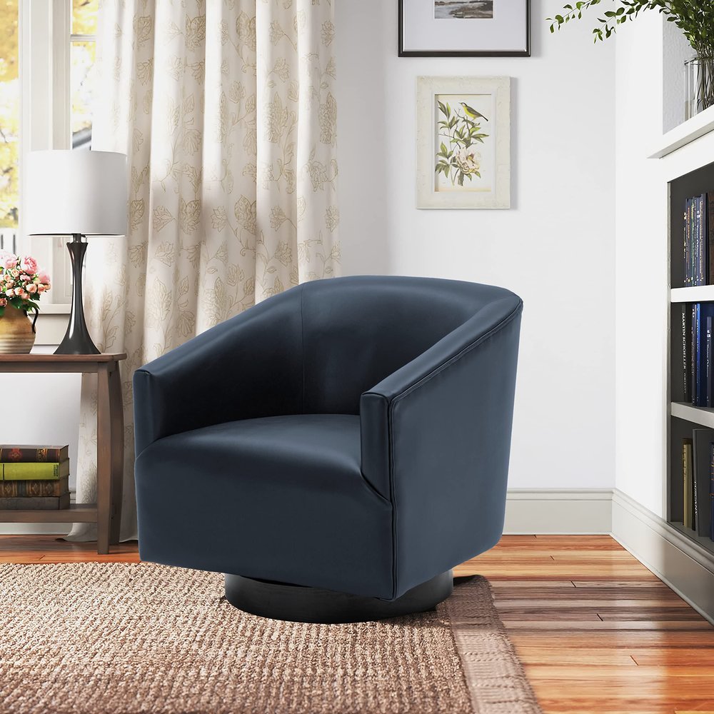 YuanDesign Midnight Blue Base Swivel Chair
