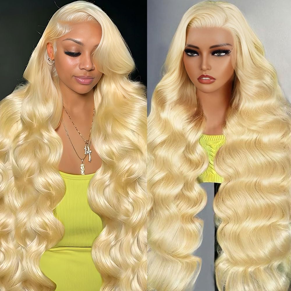 VVPPIL 613 Lace Front Wig Human Hair 200 Density Blonde Wig Human Hair 613 13x6 HD Lace Frontal Wig Body Wave Lace Front Wigs Human Hair Pre Plucked 613 Wig for Women 36 Inch