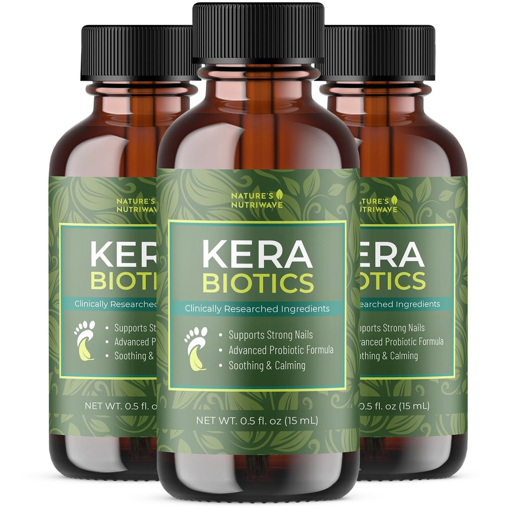 KeraBiotics  Daily Foot & Nail Support with Probiotics and Plant Extracts  Topical Formula with Aloe, Cucumber & Peptides  Non-GMO, Gentle & Easy to Use  15ml, 3 Month Supply