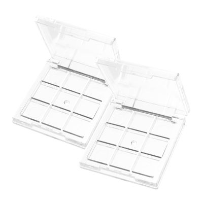 GALPADA 2pcs Portable Empty Eyeshadow Cases Refillable Makeup Containers for Blusher and Concealers Transparent Color Cosmetic Organizer for Travel Use