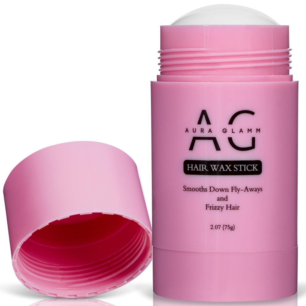 AURAGLAMM Hair Wax Stick, Hair Slick Back Stick for Women and Kids, Anti-Frizz and Fly Away Hair Tamer, Hair Finishing Slick Stick for Flyaways, All Day Hold Styling Product for Smoothing Hair Strands