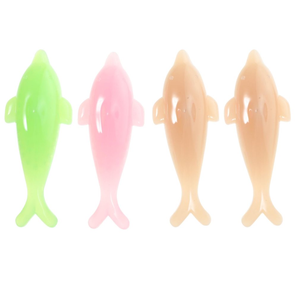 BESTYASH Fingernail Cleaning Brush Set 4pcs Dolphin Shaped Nail Brush Manicure Tools Soft Bristles Portable for Travel Random Color