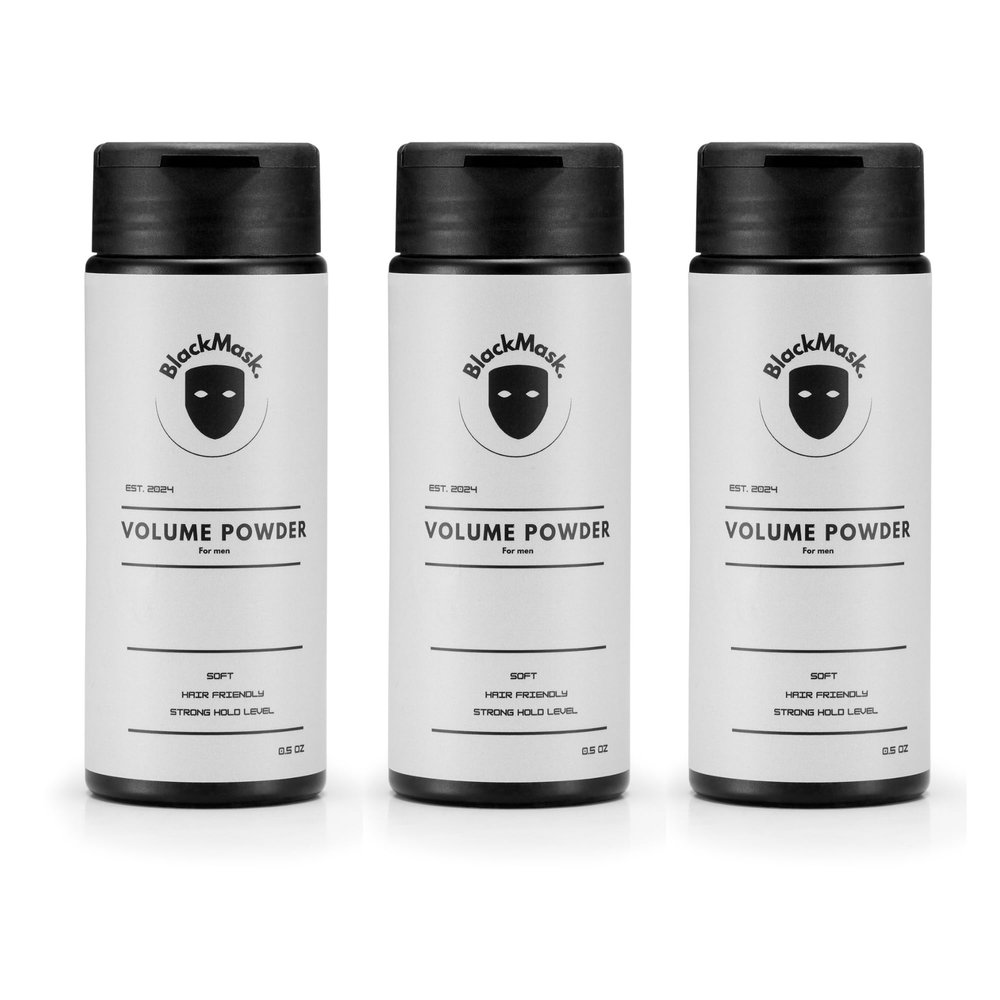 BlackMask Texture Powder for Men, Easy to Apply - Instantly Adds Texture & Volume, All-Natural Ingredients, Strong Hold, Hair Powder for Men (Pack of 3)