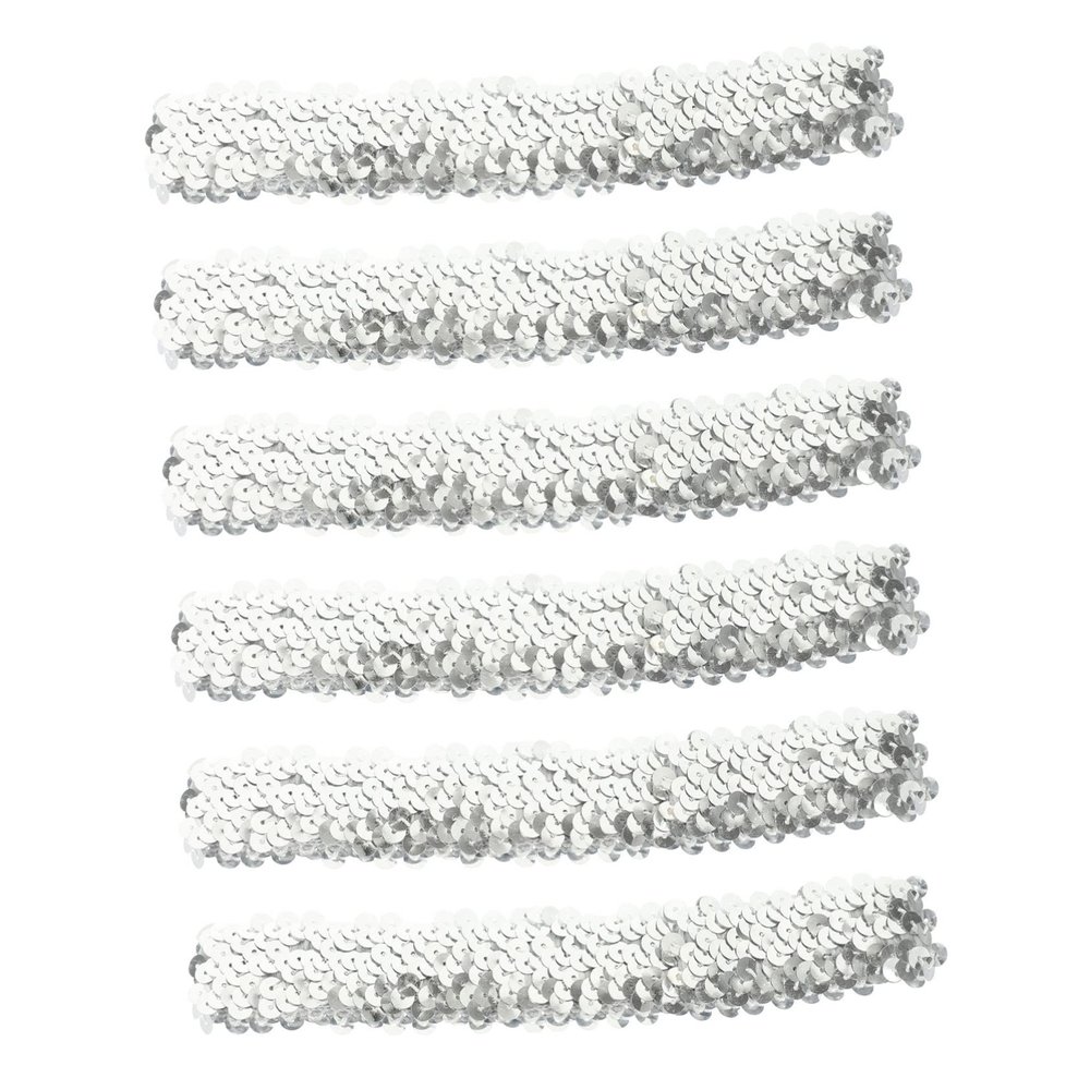 GALPADA 12pcs Sequin Headbands for Women Elastic Stretch Sparkly Hairbands for Dance Parties and Sports Teams Dazzling Silver Glitter Hair Accessories