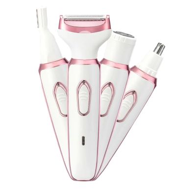 Electric Razor for Women 4-in-1 Gentle Hair Remover for Face,Legs,Bikini&Body,Waterproof Rechargeable Grooming Kit with Eyebrow&Nose Trimmer