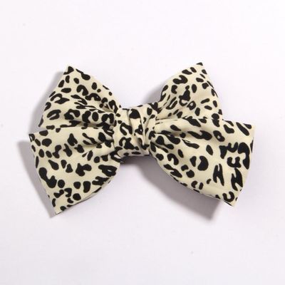 10Pcs 4.8" 12cm Dot Print Barrettes Ribbon Bow Knotted Chiffon Hairpin for Women Headwear Hair Accessories (10Pcs White, With No Clip)