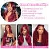 Suresen 36 Inch 99j Burgundy Lace Front Wigs Human Hair HD Transparent Body Wave 13x4 Lace Frontal Wigs 180% Density Wine Red Pre Plucked Colored Wig for Women view 3