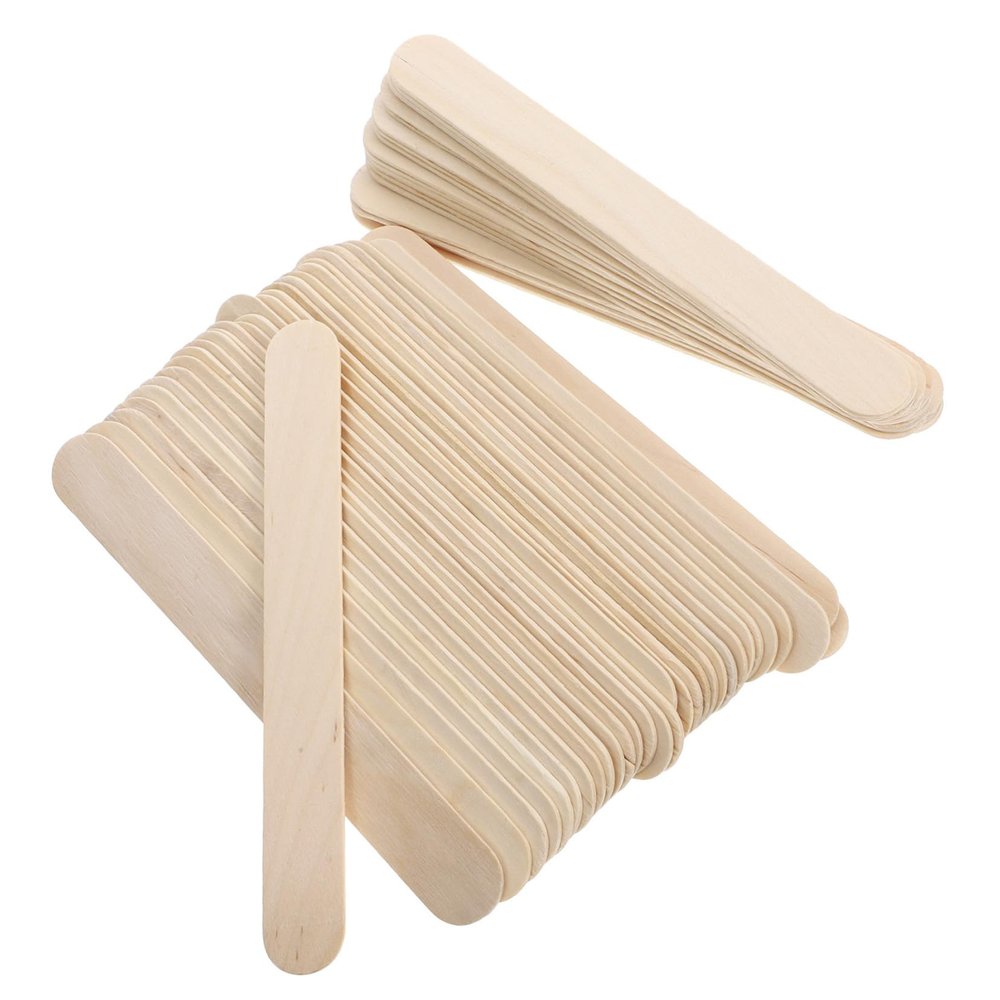 DINHEAROM 100pieces Professional Hair Removal Wax Sticks of Wooden Hair Wax Applicators for Body Eyebrow and Facial Removal