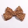 10Pcs Leopard Print Hair Bow Barrettes, 4.8 inch Chiffon Ribbon for Women Headwear Hair Accessories (10Pcs Black, With Clip) view 2