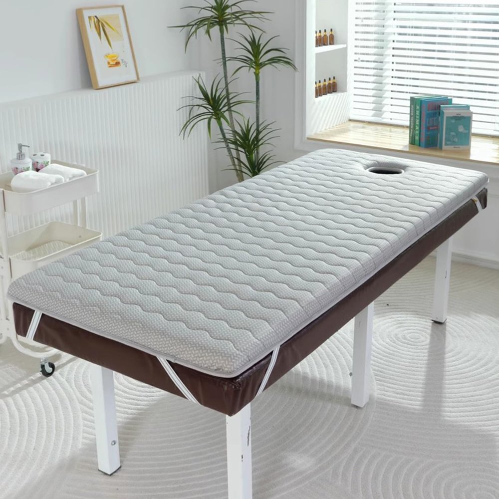 Gray,190 * 70cm(S),LDLCYCN Sponge Massage Table Topper 5Cm Thicken Beauty Salon Mattress Pad Spa Bed Padding with Breathing Hole Massage Accessories Protective Pad Square/Round/Trapezoidal Head