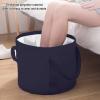 Foldable Foot Bath Bucket, Foot Spa Soak Tub Portable Portable Foot Bath Bag with Storage Bag for Travel Hiking Home (Navy Blue) view 3