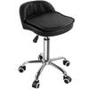 WKWKER Rolling Stool Swivel with Wheels Height Adjustable Stool with Low Back Rolling Chair for Office Kitchen Desk Home Salon Shop Lab Counter (Black) view 1