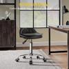 WKWKER Rolling Stool Swivel with Wheels Height Adjustable Stool with Low Back Rolling Chair for Office Kitchen Desk Home Salon Shop Lab Counter (Black) view 3