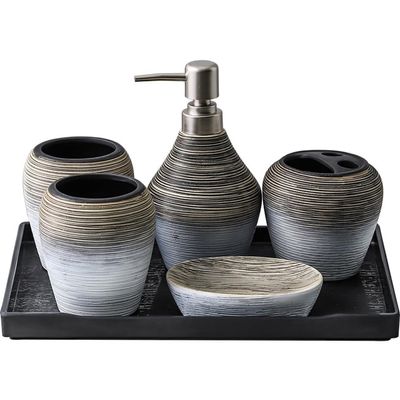 DUYHBAWRS Vintage Brushed Bathroom Toiletries Suite Toilet Handmade Ceramic Decoration Household