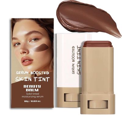 A 3-in-1combining Foundation Stick Beauty Balm Serum Boosted Skin Tint,Solid Tinted Moisturizing Serum Contour Foundation Face for Women,Natural Finish Makeup,Buildable Medium-to-Full Coverage(#01)