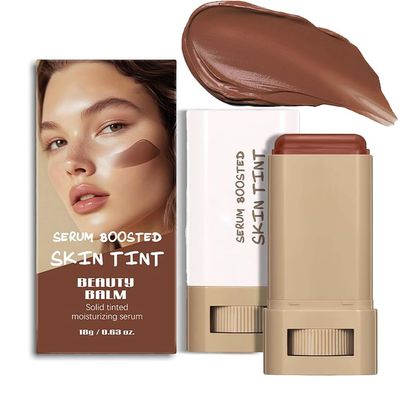 A 3-in-1combining Foundation Stick Beauty Balm Serum Boosted Skin Tint,Solid Tinted Moisturizing Serum Contour Foundation Face for Women,Natural Finish Makeup,Buildable Medium-to-Full Coverage(#02)