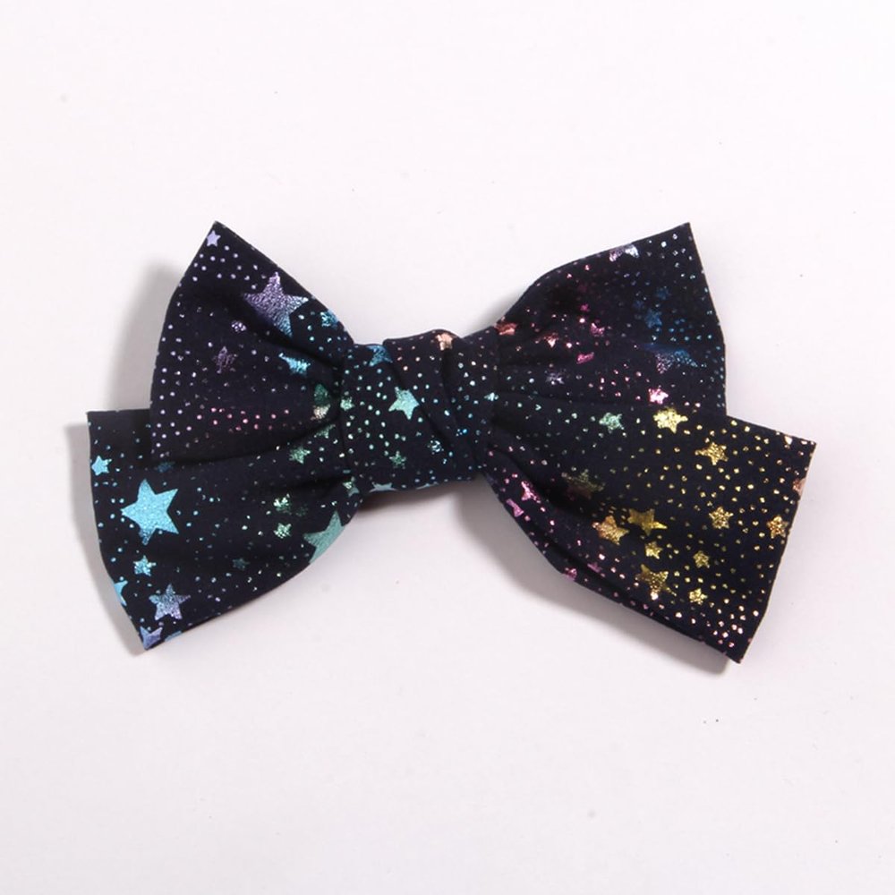 10Pcs Star Pattern Hair Bows With Clip, 4.8 Inch Large Size Colorful Hairgrip headwear Hair Accessories (10Pcs Navy, With Clip)