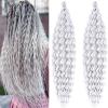 UPruyo Boho Curly Wavy Braiding Hair Ocean Deep Wave Crochet Hair Braids 24 Inch 2 Packs Havana Curls Silver Grey Braiding Hair Pre Stretched Synthetic Hair Extensions Braids for Black Women view 1